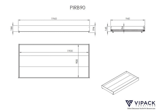 Pino Stapelbed 90x200 cm - 160 cm hoog