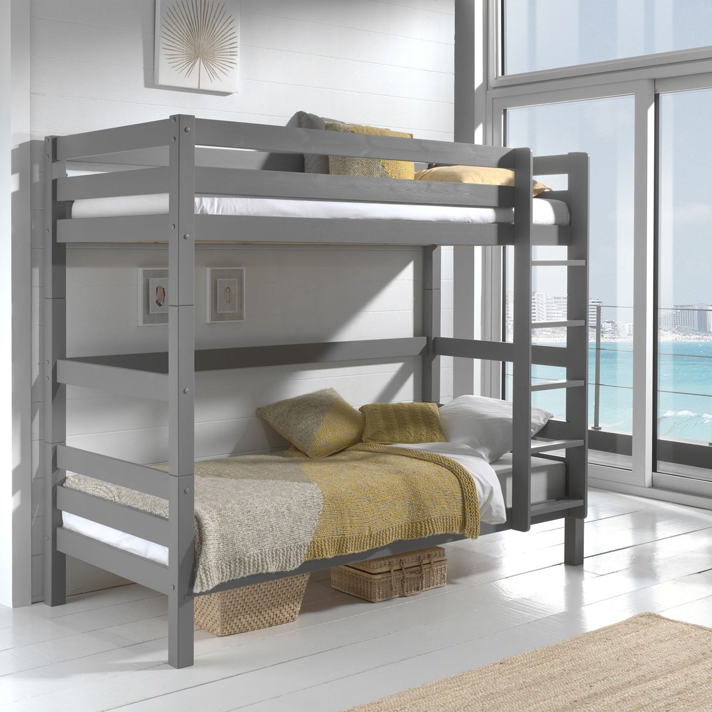 Pino Stapelbed 90x200 cm - 180 cm hoog (antraciet)