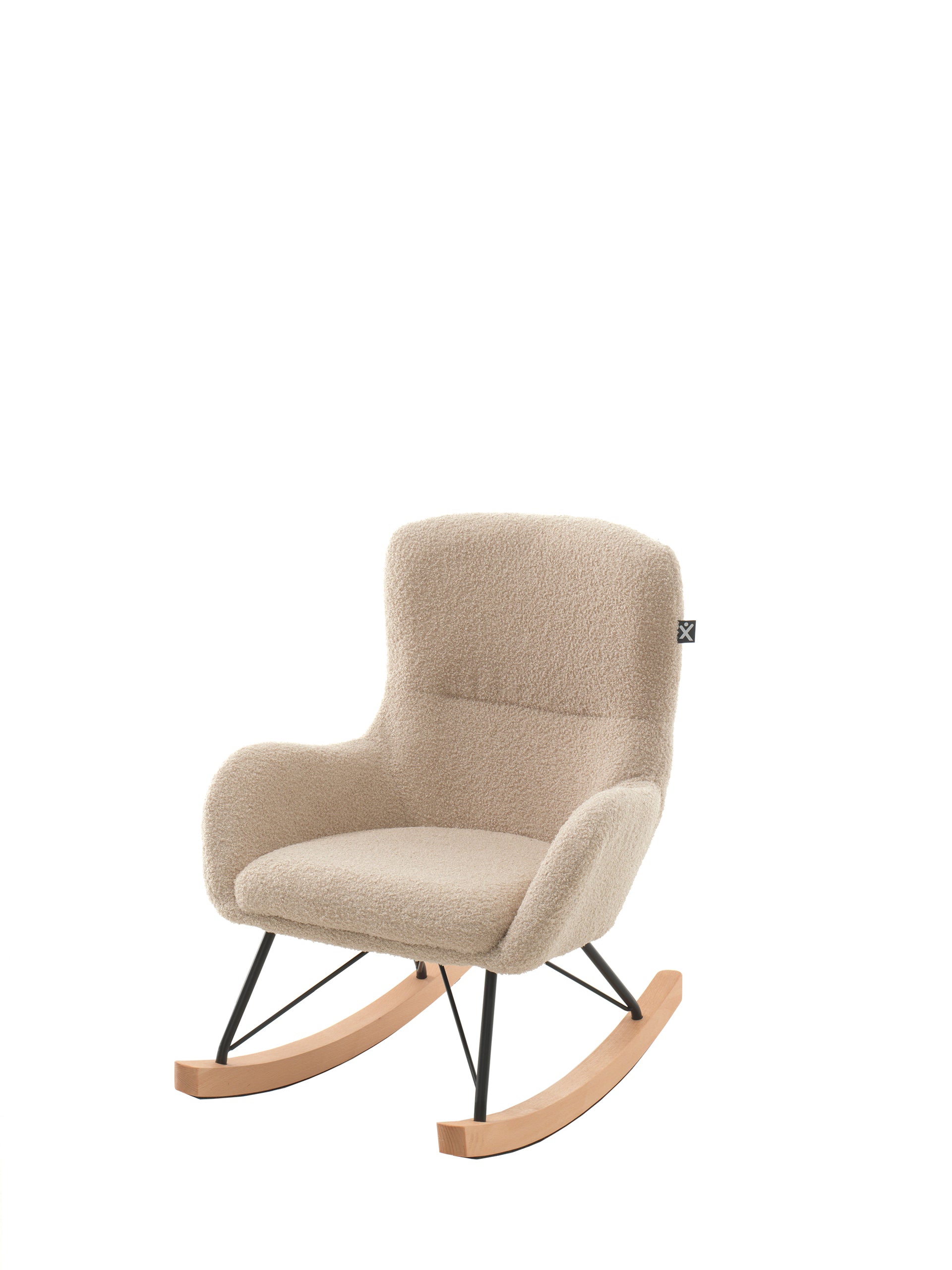 Schommelstoel Rocky - Bouclé Beige (Mini)
