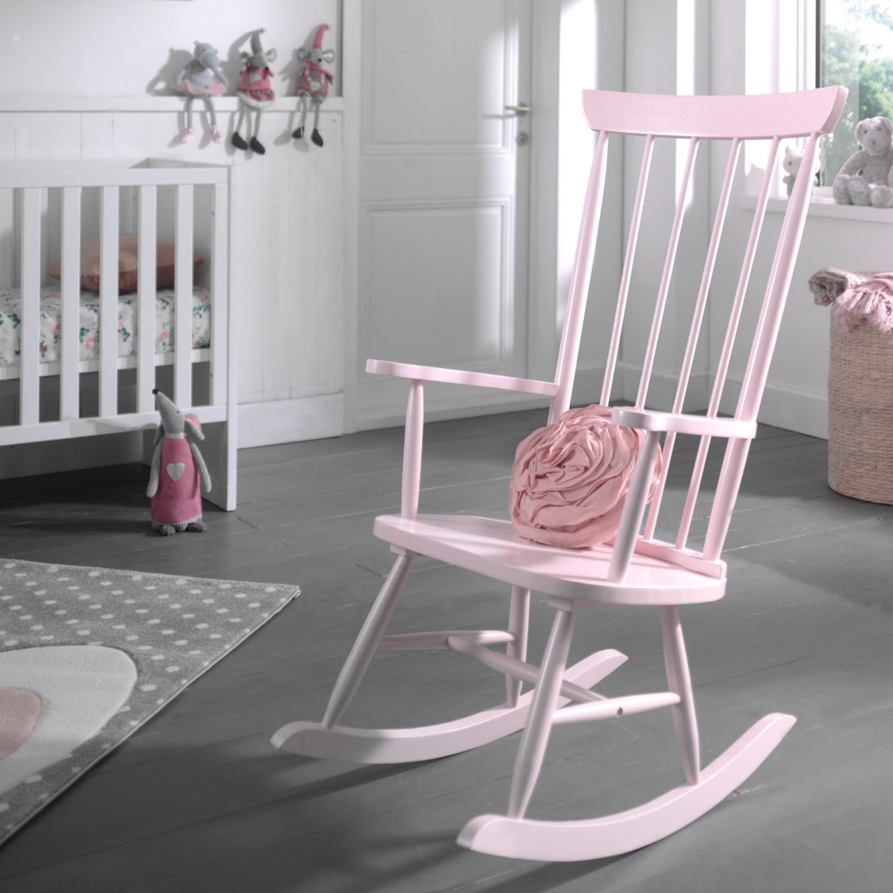 Wooden Rocking Chair - Pink