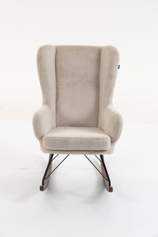 Schommelstoel Rocky - Corto Beige/Walnoot