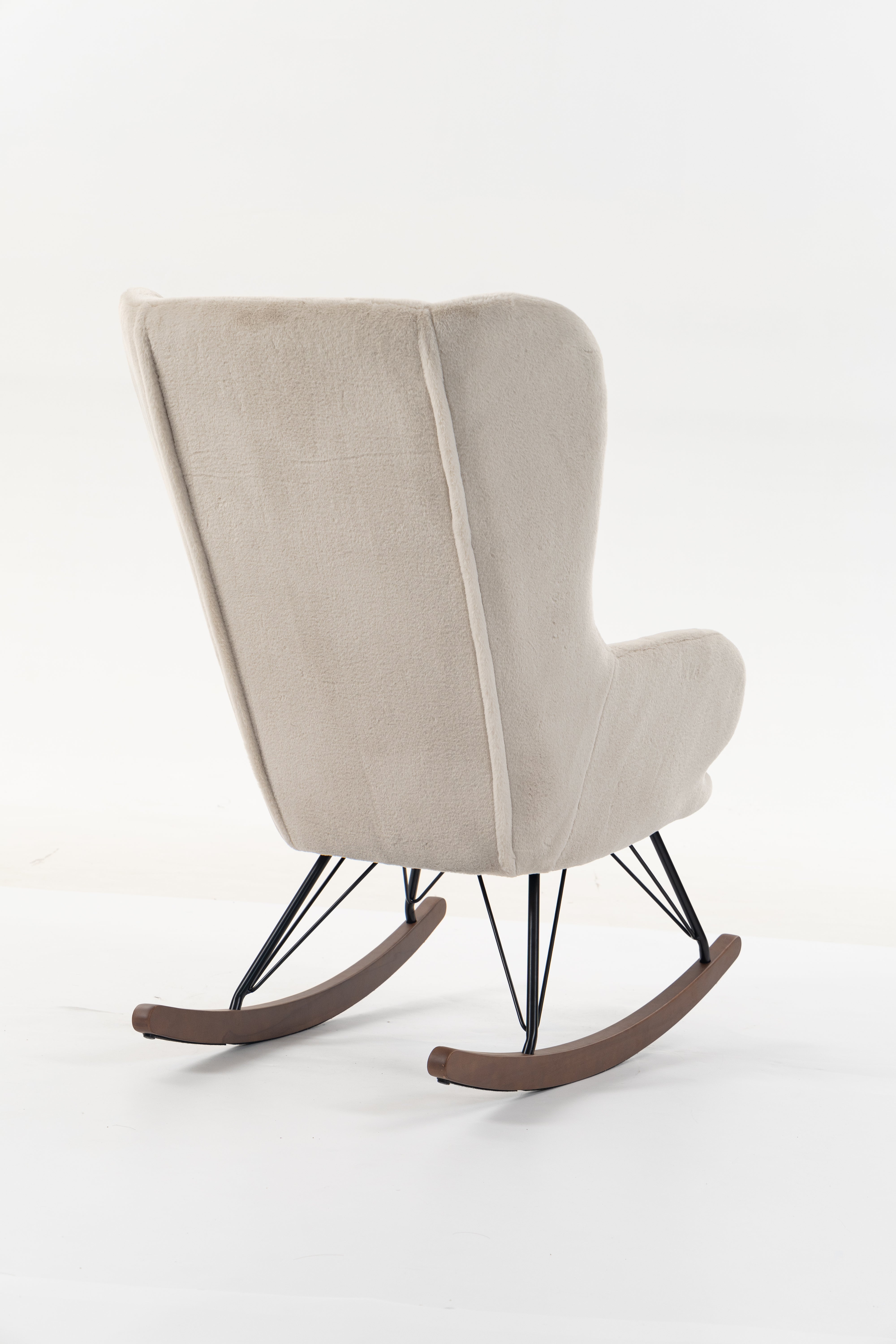 Schommelstoel Rocky - Corto Beige/Walnoot