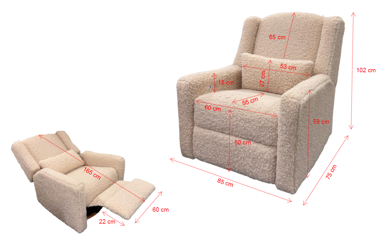 Rocky Elektrische Relaxstoel Curly - Beige