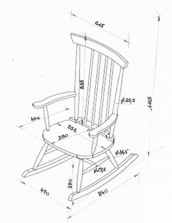 Wooden Rocking Chair - Pink