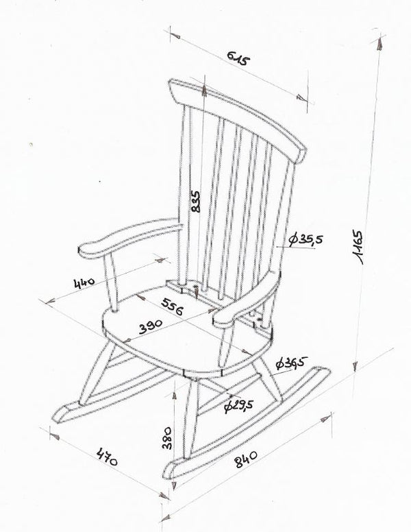 Wooden Rocking Chair - Pink