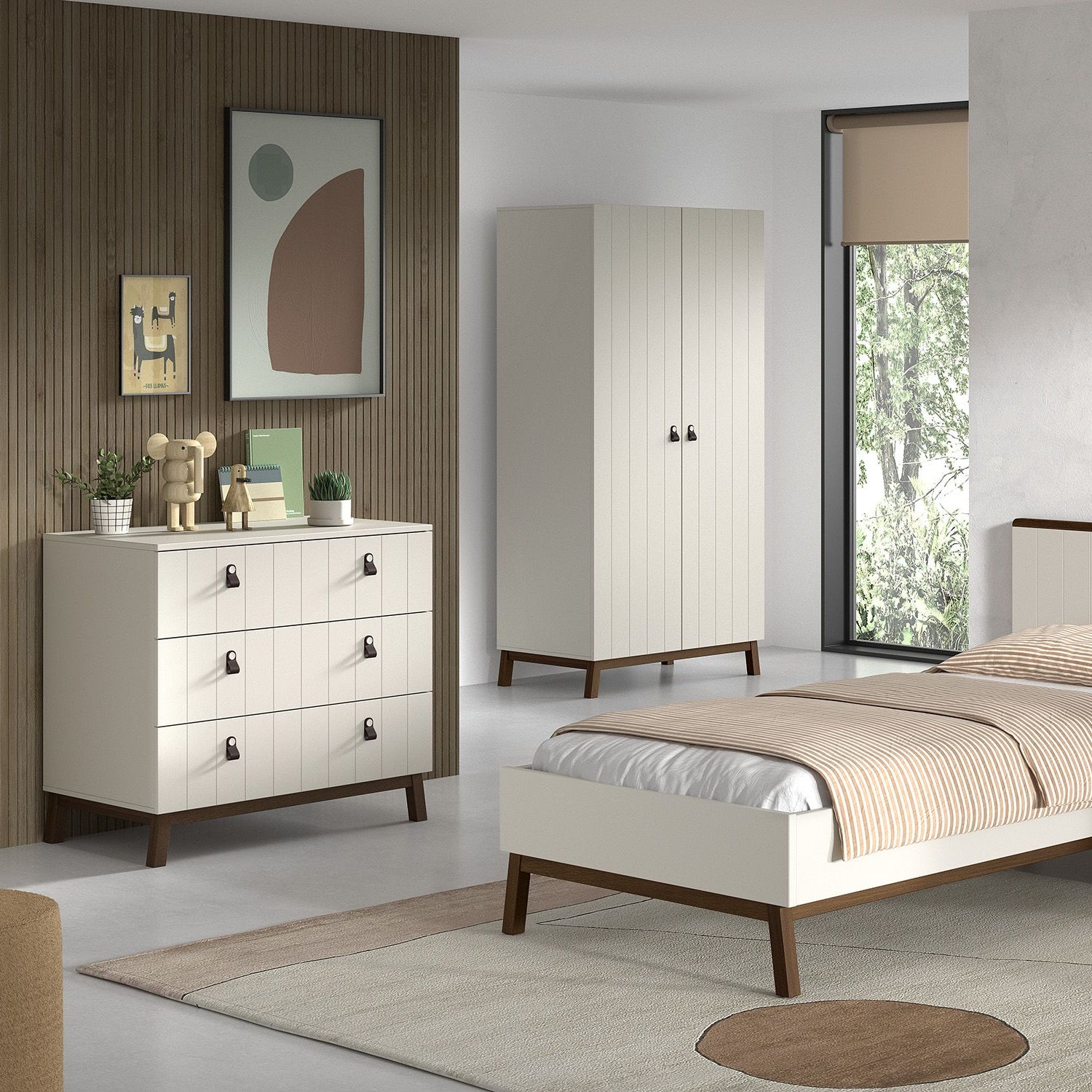 Sezane 2-deurskast - Walnoot/Clay