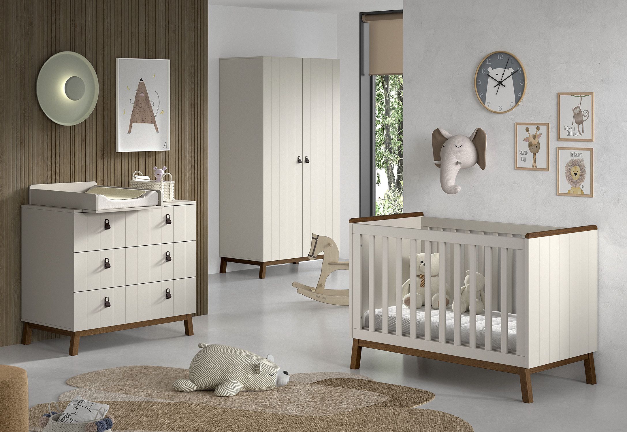 Sezane 2-deurskast - Walnoot/Clay