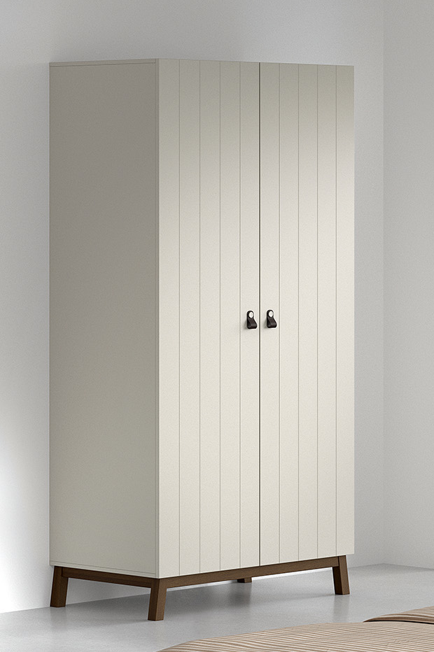 Sezane 2-deurskast - Walnoot/Clay