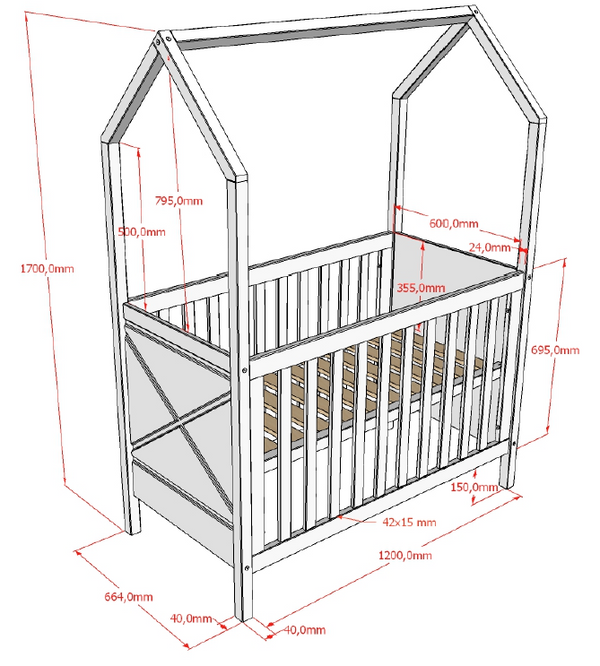 Scott bed 60x120 - Naturel