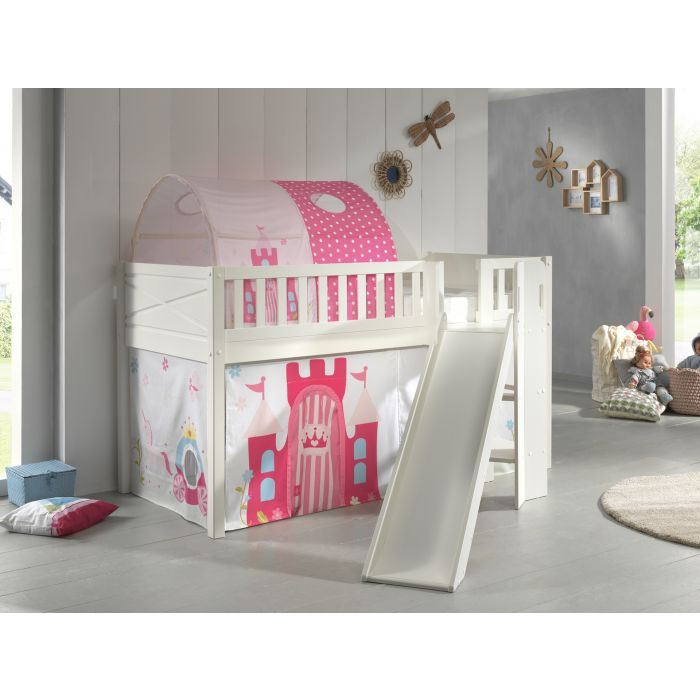 Scott loft bed with slide - white