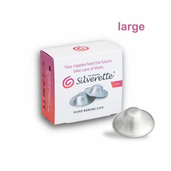 Silverette® originele zilveren tepelkapjes – LARGE