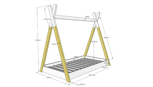 Tipi Peuterbed 70x140