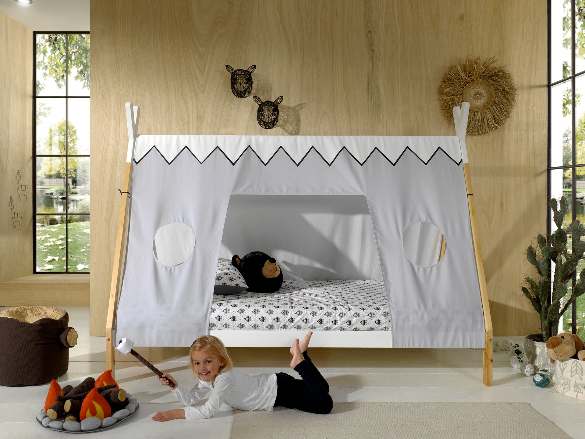 Tipi bed met bijpassende tent 90x200