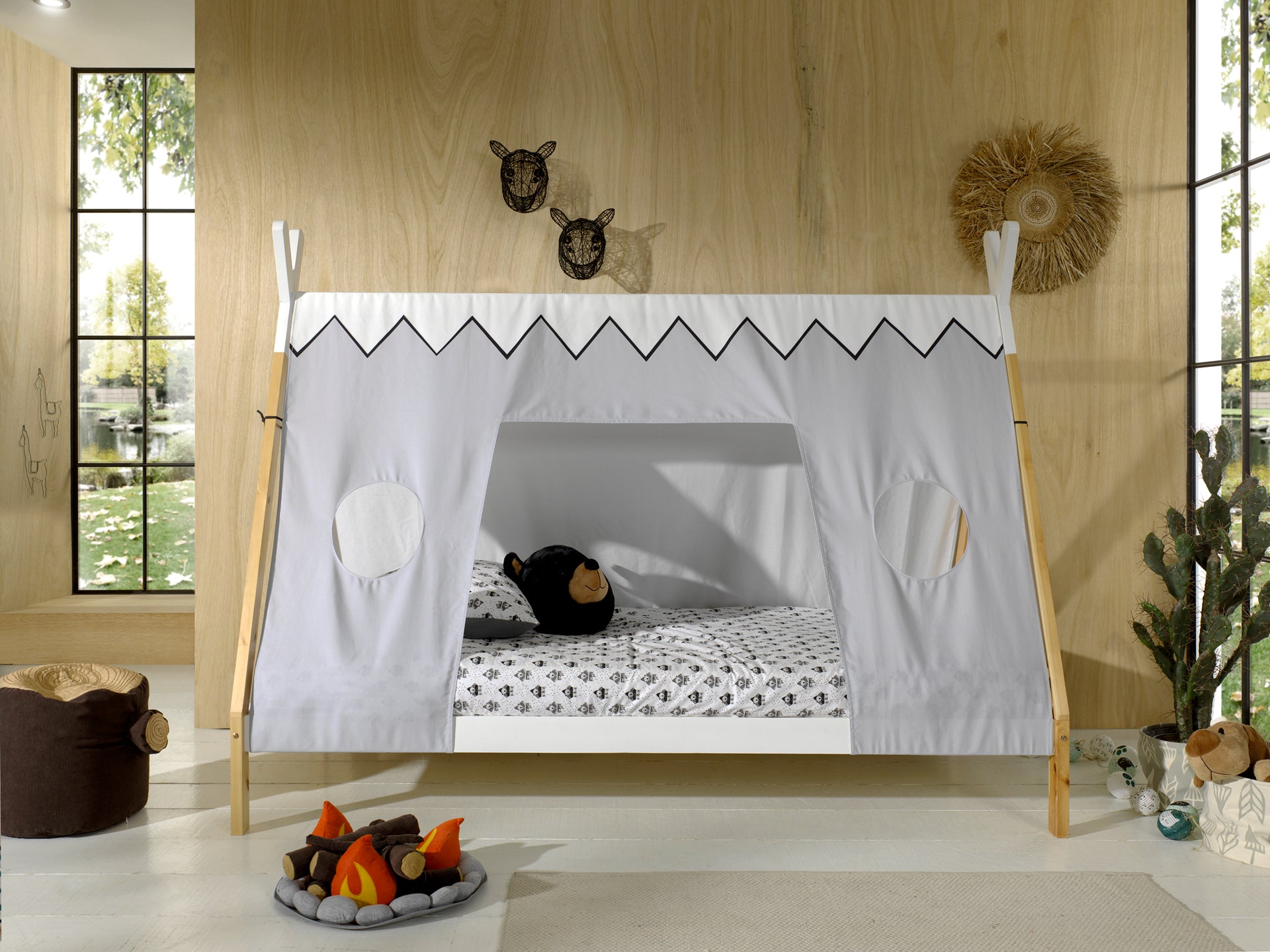 Tipi bed met bijpassende tent 90x200