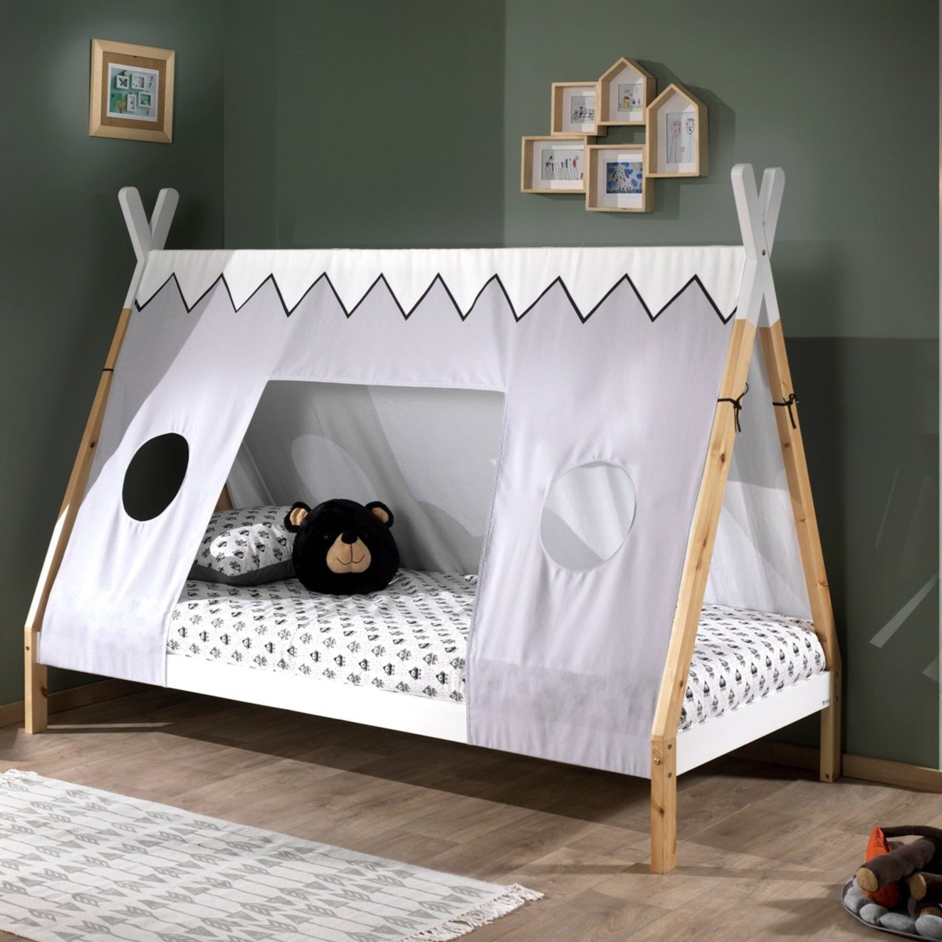 Tipi bed met bijpassende tent 90x200