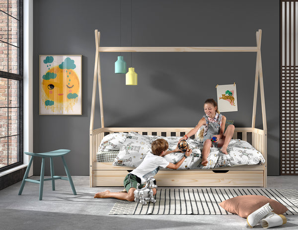 Tipi bed 90x200 - Naturel