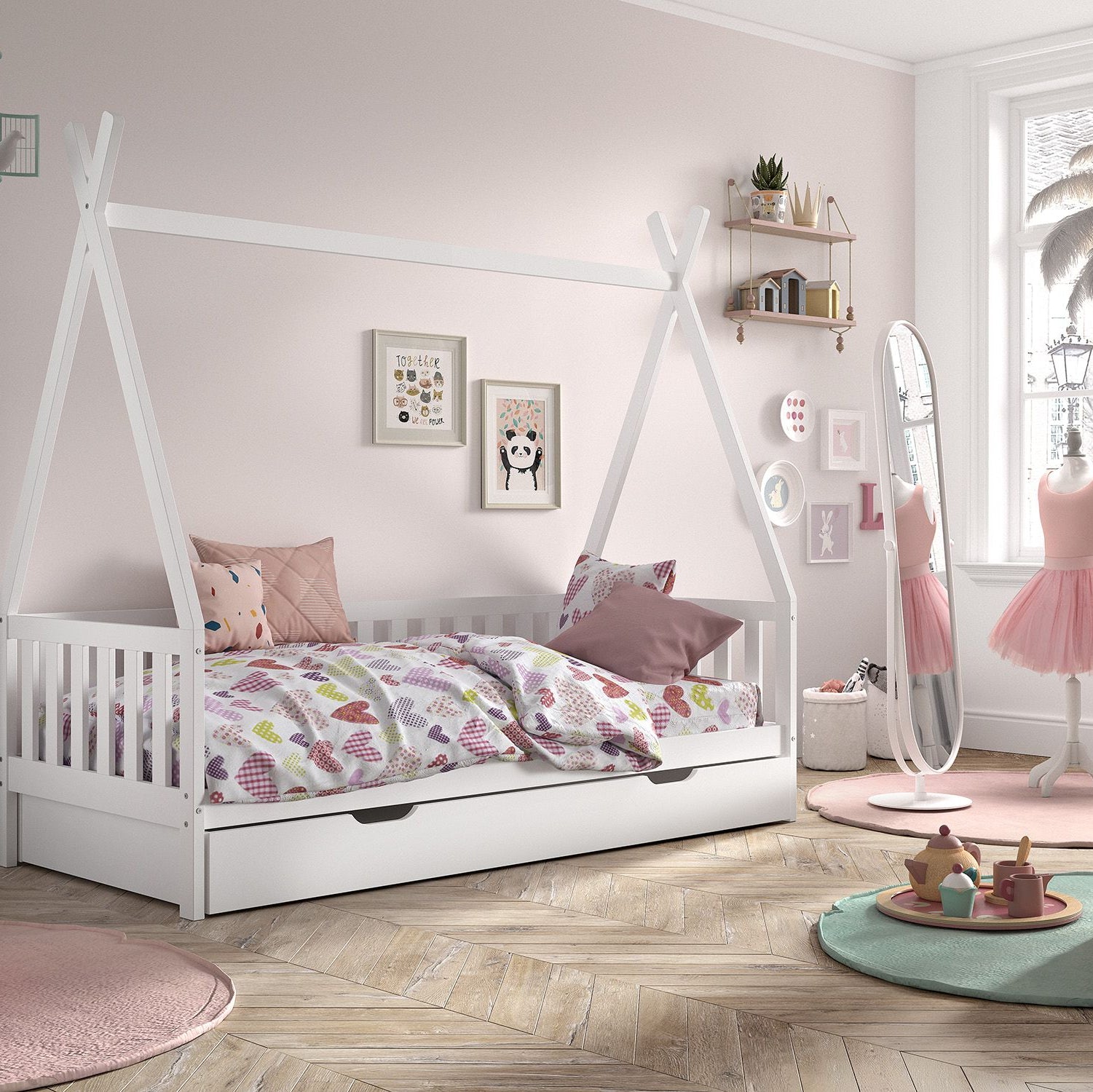 Tipi bed 90x200 - Wit