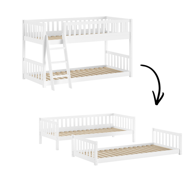 Bunk bed Ronald - White (convertible)