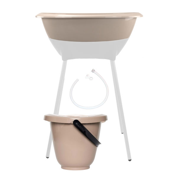 Bath Desert Taupe + bath stand Black