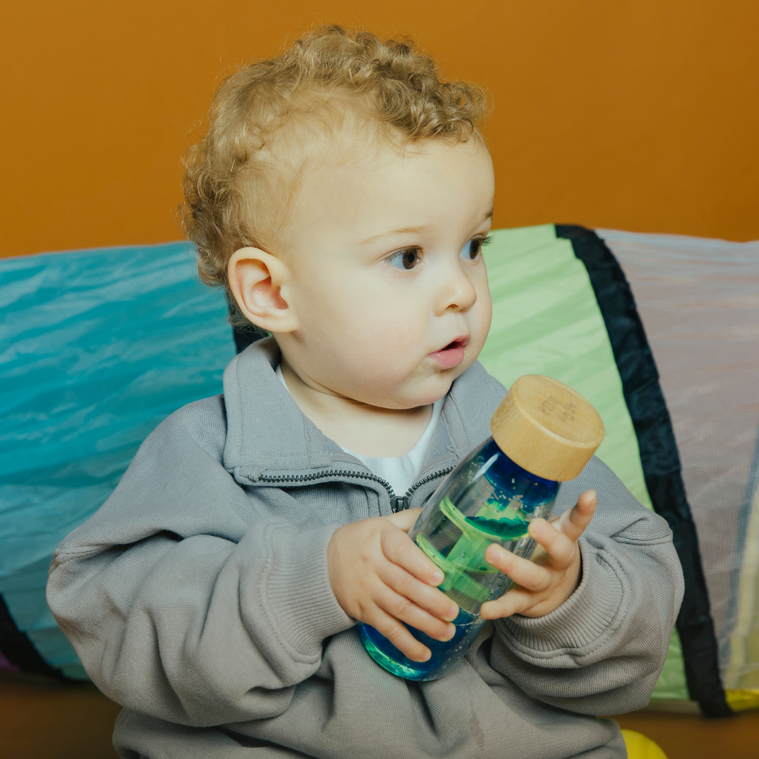 Sensorische fles - Spiraal Blauw