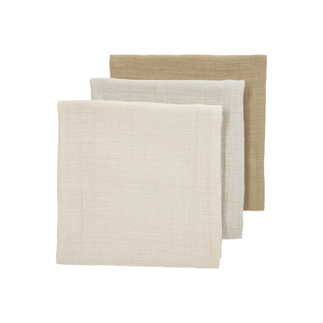 Hydrofiele monddoekjes 3-pack - Soft Sand/Greige/Taupe