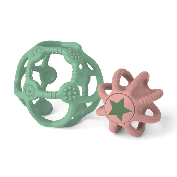 Set van twee sensorische ballen (groen/rood)