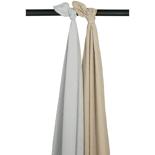 2-pack doeken 120x120cm pre-washed - Light Grey/Sand