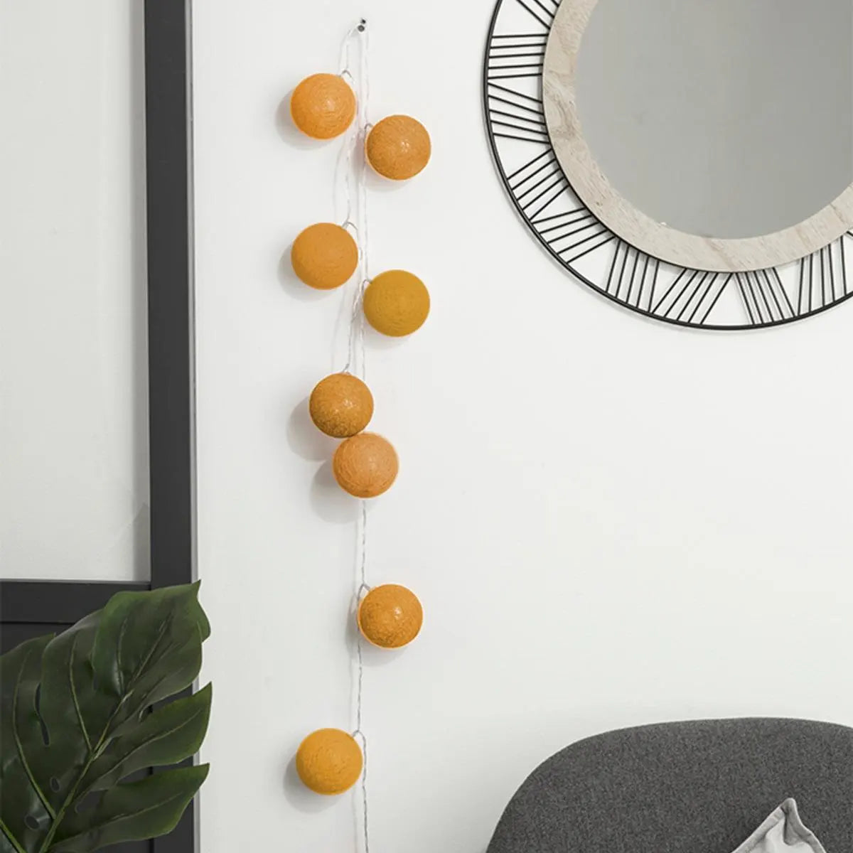 Garland of 10 light bulbs (165 cm) - Ocher