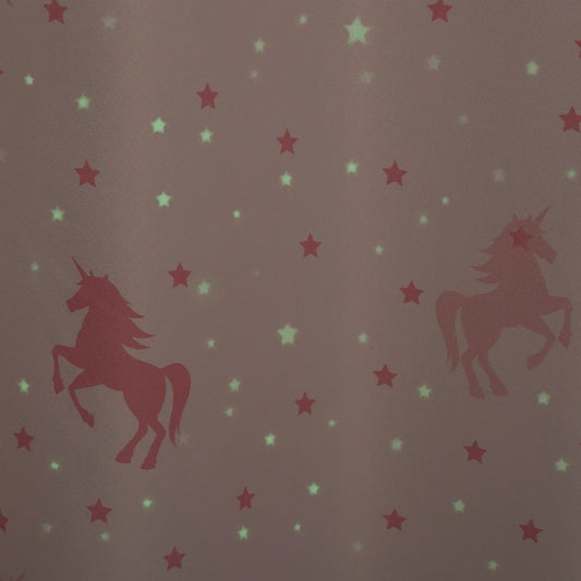 Gordijnen (verduisterend) Glow in the dark Unicorn (140 x 260 cm)