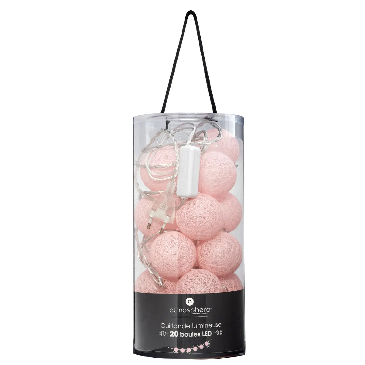 Garland of 20 light bulbs (380 cm) - Black/Pink/Gray