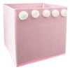 Pink storage box with pompoms