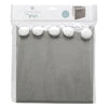 Grey storage box with pompoms