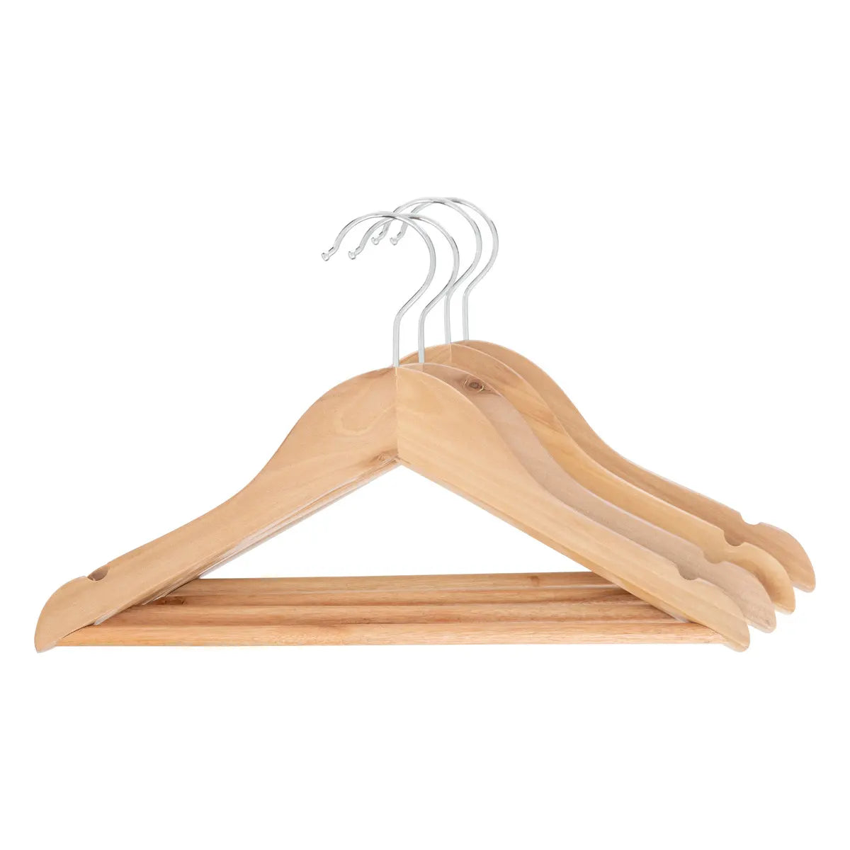 Houten Klerenhangers 4 stuks - Naturel