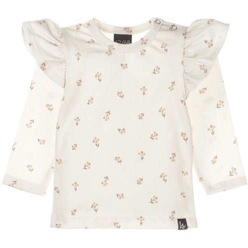 Newborn Setje - Rib rose broek + Ruffle longsleeve berries