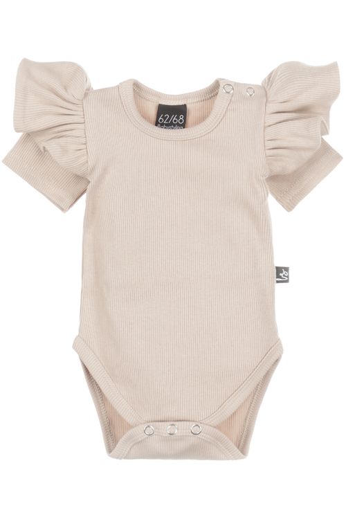 Ruffle Romper korte mouw - Sand