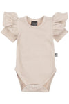 Ruffle Romper korte mouw - Sand