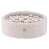 Ballenbak Fluffy Boucle rond 90x30 (inclusief ballen) - Pearl/Gold/Light Pink Pearl