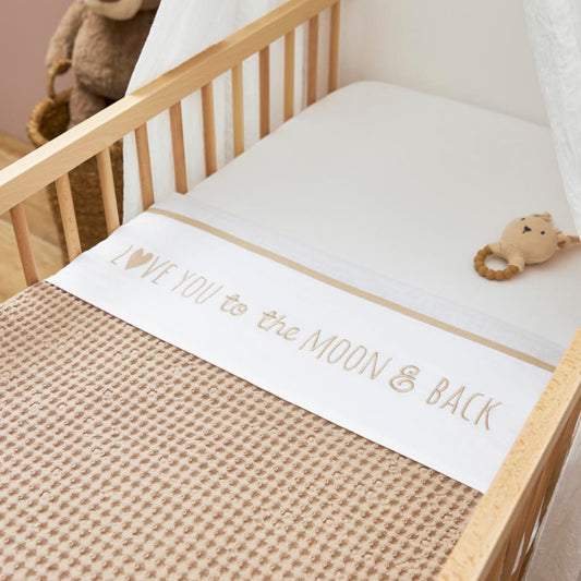 Baby bed crib sheet (100x150 cm) - Love you to the Moon &amp; Back