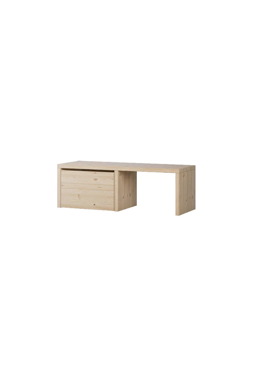 Opbergmeubel maat S (2-vaks) - Onbehandeld hout