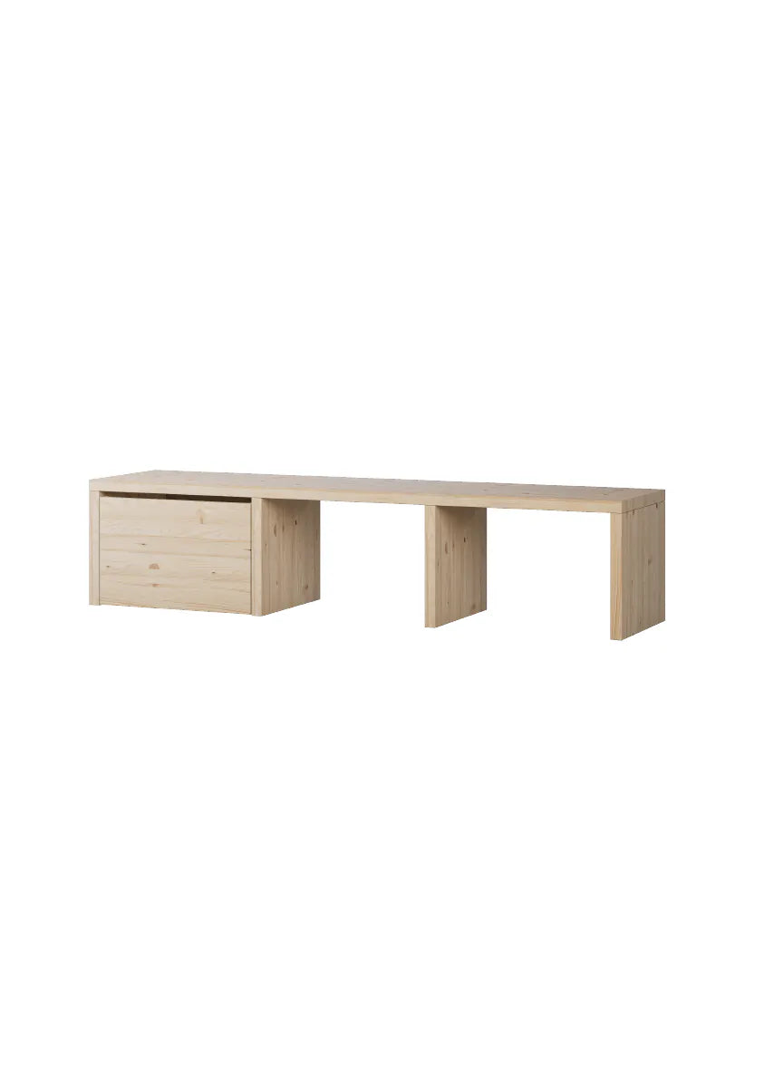 Opbergmeubel maat M (3-vaks) - Onbehandeld hout