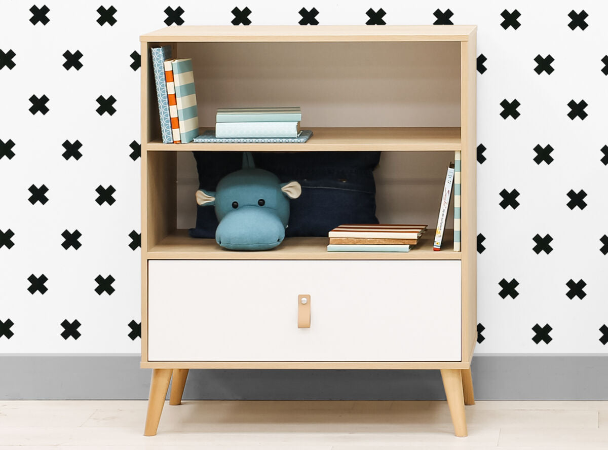 Toi Toi Kids Jort Storage Cabinet - White/Natural