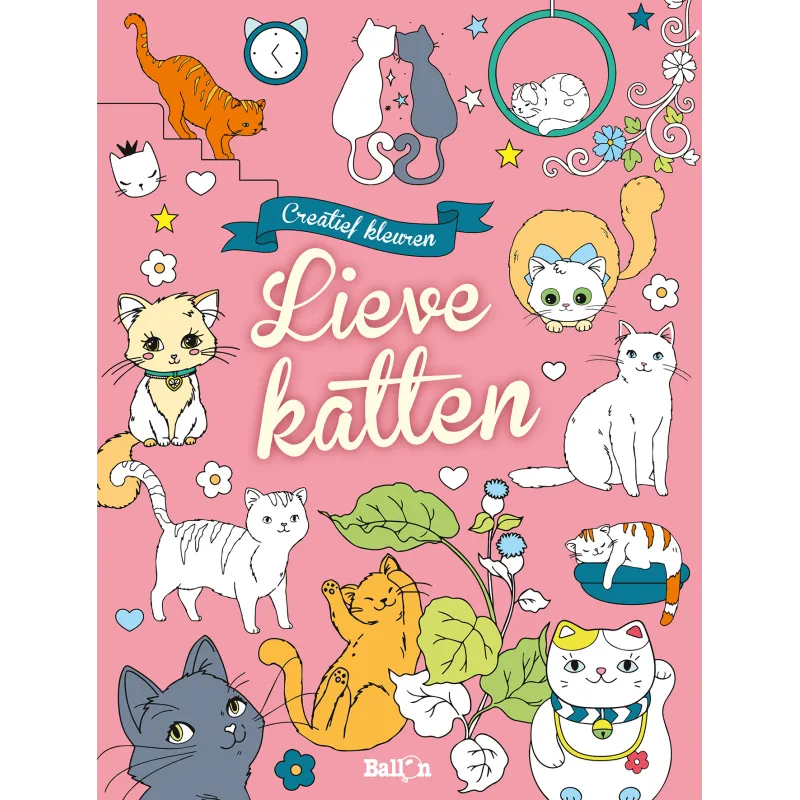 Creatief kleuren - Lieve katten (5+)
