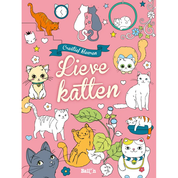 Creatief kleuren - Lieve katten (5+)