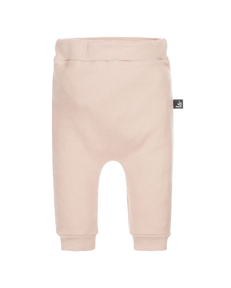 Newborn Setje - Rib rose broek + Ruffle longsleeve berries