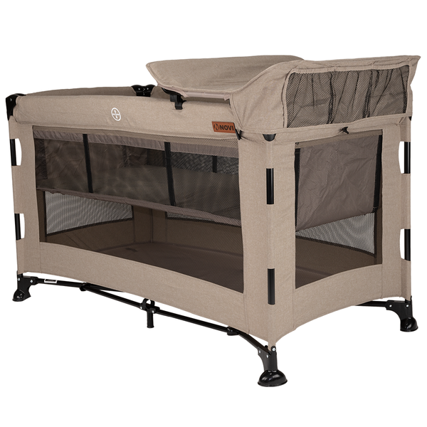 Novi Baby Nora Camping Bed Luxury - Beige - PRE ORDER