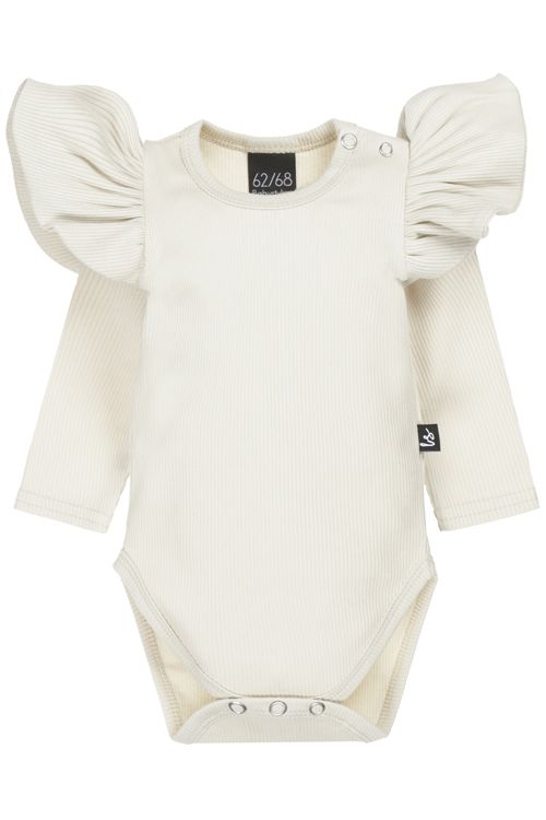 Newborn Ruffle romper rib sand