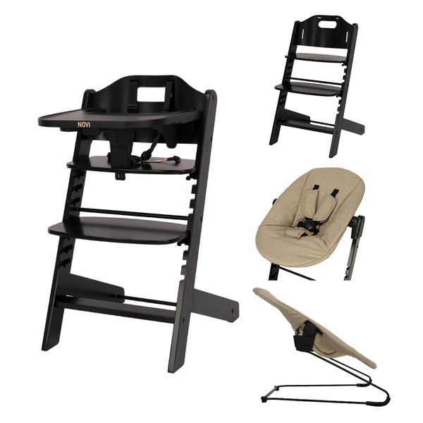 Novi Baby 1-2 Grow High Chair - Black/Taupe