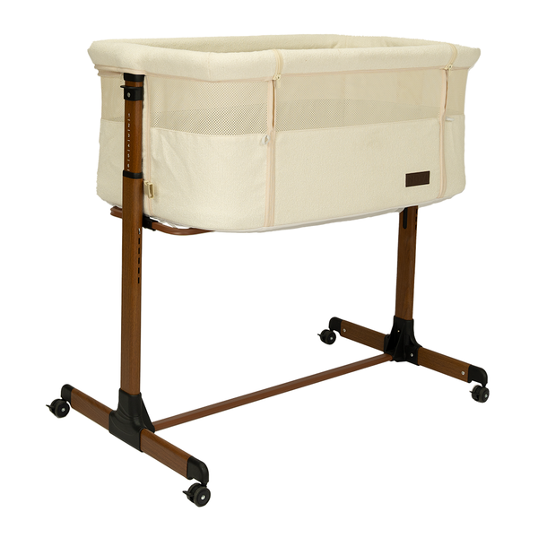Novi Baby Co-sleeper Premium - Boucle Beige/Walnut - PRE ORDER