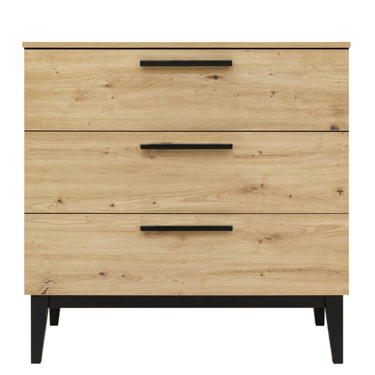 Toi Toi Kids Xem chest of drawers with 3 drawers - Matt Black