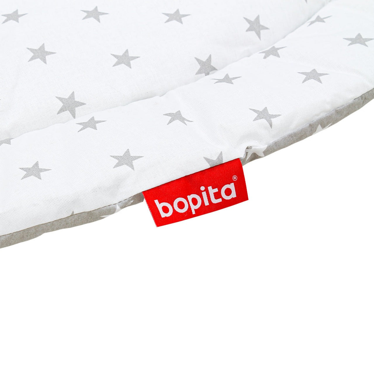 Bopita Rondo boxkleed stars - Grijs/Wit (dubbelzijdig)